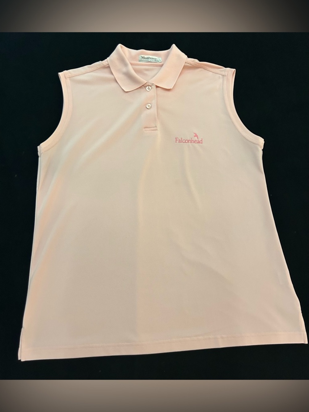 Falconhead Golf Club Sleeveless Polo Monterey Club Brand-Lt Pink Pique Material
